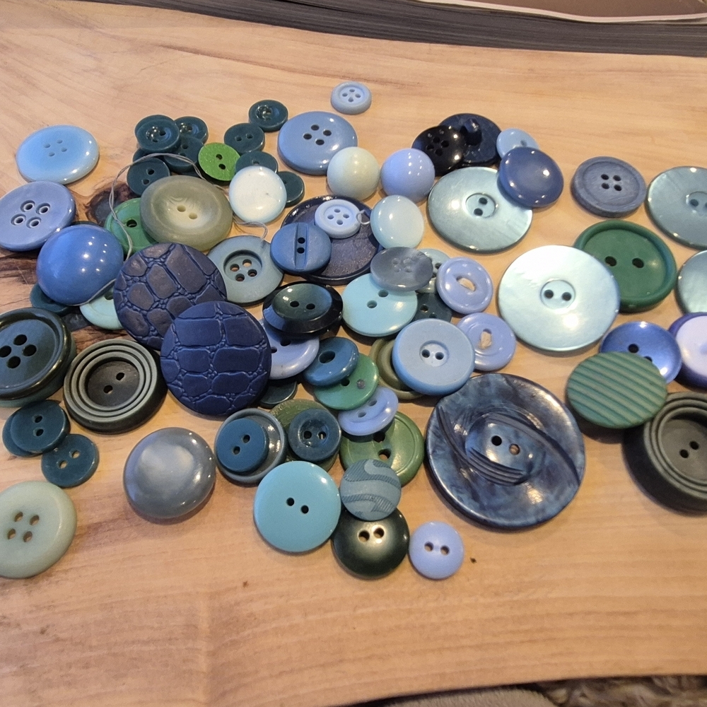 Assorted Blue and Green  Unique Buttons